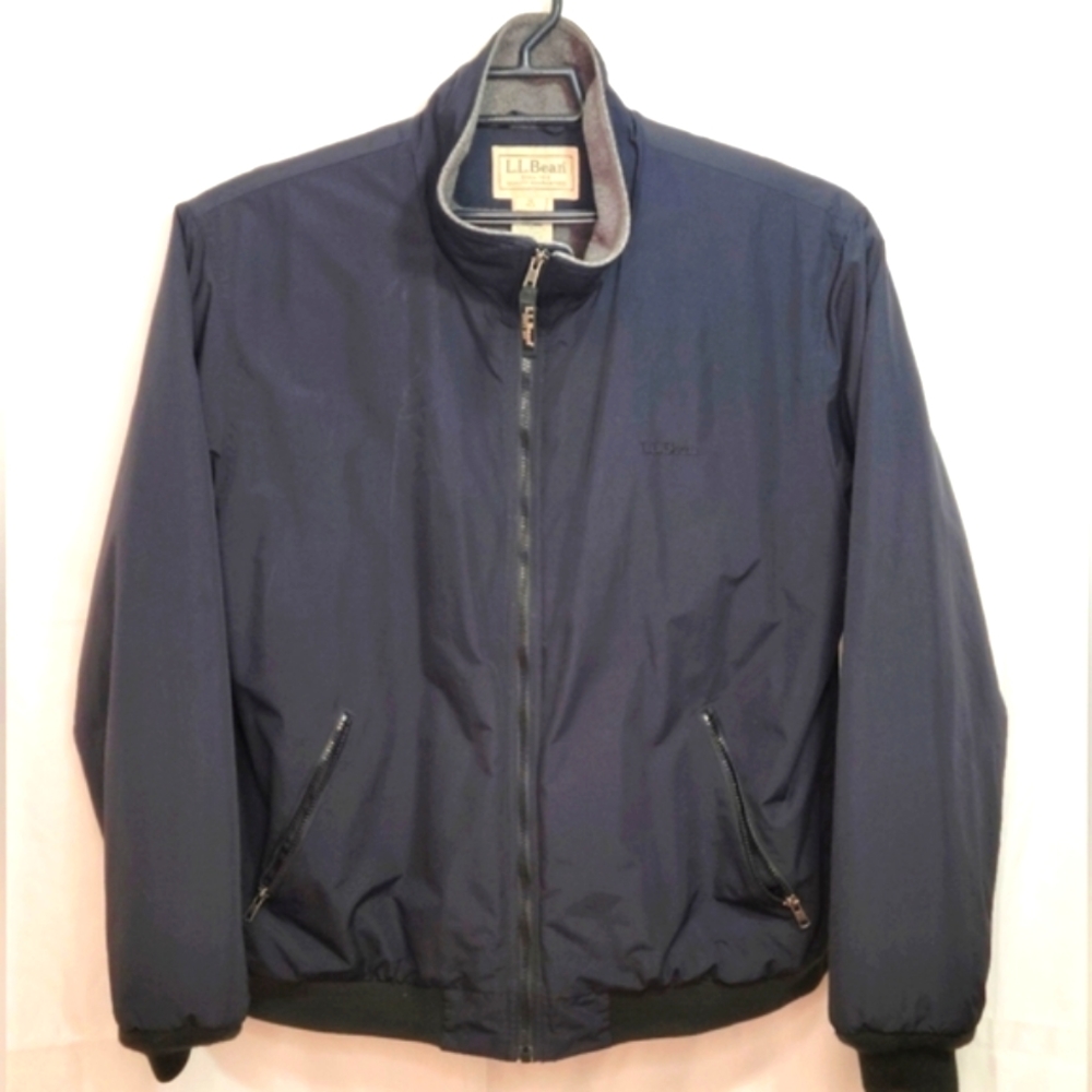 L.L. Bean Warm Up Jacket Fleece Lined Black Sz XL EUC!